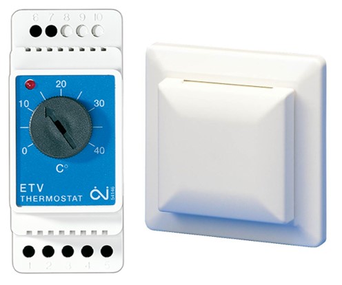 Termostat f/DIN-Mont inkl. rumføler | ETV-1999